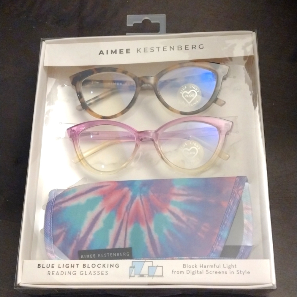 Blue Light Glasses plus Readers -Aimee Kestenberg Set Strength +2.0 NWT - Picture 2 of 6